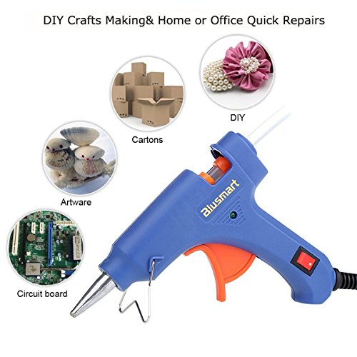 Blusmart Mini Heißklebepistole mit 25 Stück Klebesticks Klebepistole für DIY kleine Handwerkprojekte und schnelle Reparaturen zuhause im Heimwerker &Handwerk (blau, 20 Watt) - 4