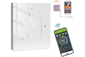 MOESGO MOES WiFi Smart Thermostat Programmable Temperature Controller for Gas Boiler Heating, Tuya/Smart Life Remote Control, Alexa Google Voice Control, Save Energy and Costs, 2.4GHz WiFi Only, White