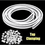 Material: Plastic + Steel DyNamic 4M Cortinas Carril Riel Techo Flexible Montado Para Ventanal De Diapositivas Recta Balcón - #2