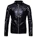 Produktbild AOWOFS Männer Stehen Kragen lässig Reißverschluss Jacke Slim Fit Faux Lederjacke Brusttasche