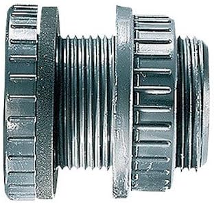 Bulkhead Connectors, 1/4" NPT(F) to 27/32" OD, PVC