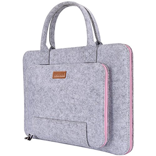 Ropch 13 3 Zoll Laptoptasche Filz Tasche H  lle Schutztasche f  r MacBook Pro  - Grau   Rosa