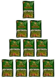 Amina Henna, Natural Black Mehndi Powder, 250 g (Pack of 10)