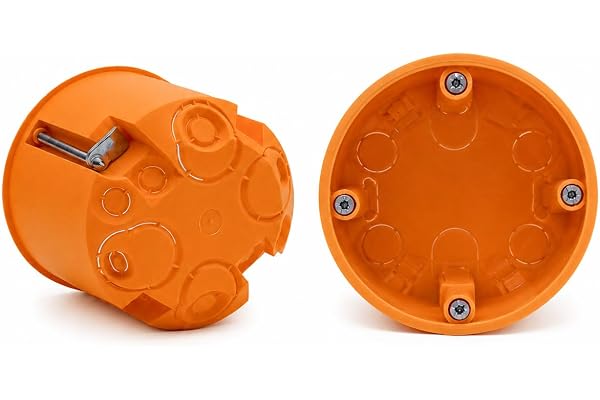 O4L Hålväggsdosa Ø 68 x 48 mm orange 25 stycken – enhetsdosa, gipsskiva – infälld låda för uttag och ljusströmbrytare – hålvägg enhetsuttag – elektrisk installationsbox