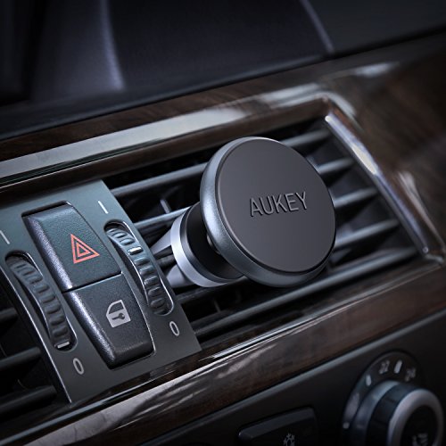 AUKEY Soporte M  vil Coche Aluminio Soporte Magn  tico 360 grados para iphone 6 6s 6 plus 6s plus ipad Sony Xperia  etc  Gris 