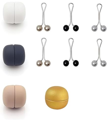 12 Épingles à Hijab Tricolores - Noire, Blanche, Or - Avec Perles - Fixation Secure Pour Foulard Et Turban