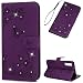Produktbild Edauto A7 2018 Hülle für Samsung Galaxy A7 2018 Handyhülle Case 3D Crystal Diamant Schmetterling Lederhülle PU Leder Tasche Flipcase Schutzhülle Handytasche Ständer Klappbar Magnet Geldbörse Lila