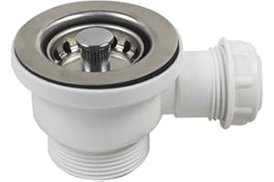 Whychstore Rostfritt stål handfat, 70 mm PP flänskorg för köksavfallssats, passar 47-52 mm dräneringsöppning