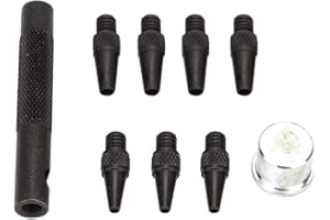 HZTYYIER Set di punzoni per cavità in cuoio Set di perforatori in acciaio per cuoio Strumento artigianale in pelle fai da te 7 pezzi 2-5mm Leather Tools