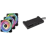 Corsair LL120 RGB, Ventilateur de Boitier Dual Light Loop RGB LED PWM 120mm avec Lighting Node et Hub & COMMANDER PRO Ventila