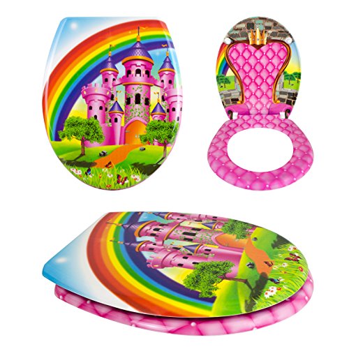 Premium WC Sitz mit Absenkautomatik – „Prinzessin“ Design – Toilettendeckel aus Duroplast inkl. Montagesatz – VENKON - 3