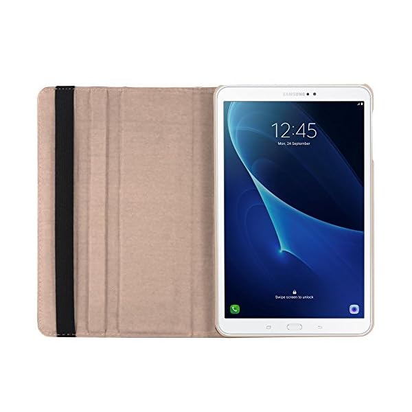 ebestStar - Compatible Funda Samsung Galaxy Tab A6 A 10.1 (2018, 2016) T580 T585 Carcasa Cuero PU, Giratoria 360 Grados, Función Soporte, Dorado + Cristal Templado [Aparato: 254.2x155.3x8.2mm 10.1"] - Imagen 4