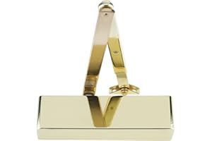 ZOO HARDWARE ZDC0024 Size 2-4 Door Closer C/W Back Check & Delayed Action - Silver Flat Arm and Body (P.A Bracket Inc) Silver Semi Radiused Cover - Available in 4 Finishes (Polished Brass)