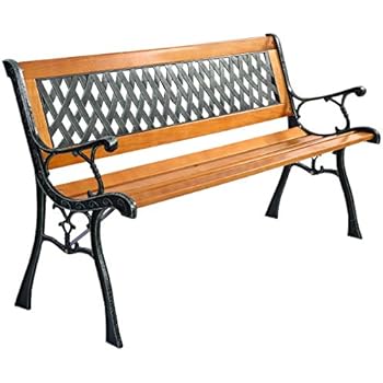 Amazon.de: Gartenbank Holzbank Sitzbank Parkbank Hartholz Gusseisen