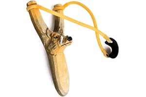 Outletdel ocio Tirachinas Artesano de Madera Maciza. Diseño Jabali. Decorado a Mano. para Uso Deportivo