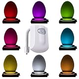 WC Nachtlicht, Diealles LED Toilette Licht WC Nacht LED Toilette Lampe 8 Farbewechsel Nachtlichter Toilette Nacht Lightbowl Motion Sensor LED Lampe Batteriebetriebenes für Kinder Eltern im Badezimmer, Hause (2 Stück) - 2