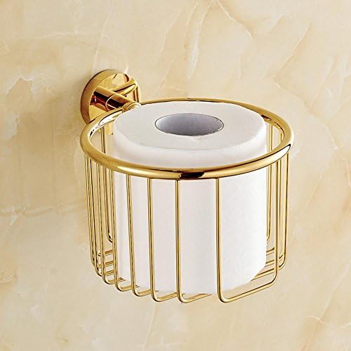 Toilet Paper Rack European Full Copper Toilet Paper Box Paper Towel Basket Toilet Paper Rack Bathroom Rack, Golden Towel Basket