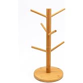 Busstier Ahşap Bambu Kupa Bardak Askısı 6'lı Stand Doğal Mutfak Tezgahı İ&ccedil;in Kupa Standı Bardak Tutucu Modern Dekoratif Dayan