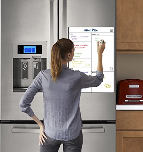 Magnetisches Whiteboard Kühlschrank-Kalender von Smart Panda – Nützlicher Menü-Planer, Memo oder wöchentliche Einkaufsliste für Erwachsene und Kinder – Einfach zu beschreiben und wegzuwischen mit starkem Magnet – Notizbrett inklusive 4 farbige trocken abwischbare Marker – auf Deutsch - 3