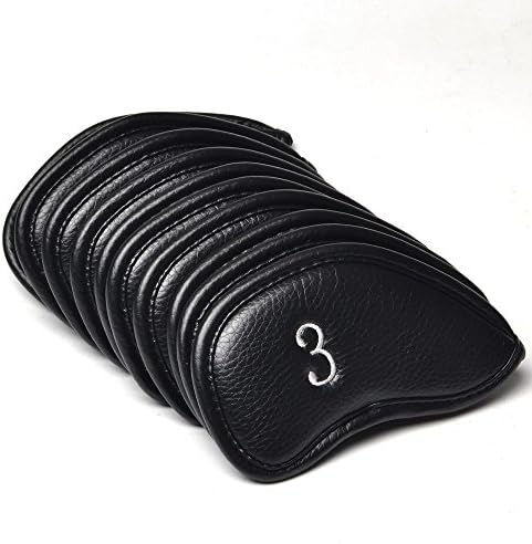 Golf Iron Club Synthetic Leather 10pcs white skull Golf Head Covers Fit for All Golf Brands Taylormade, Cobra, Nike Titleist, Callaway, Ping,