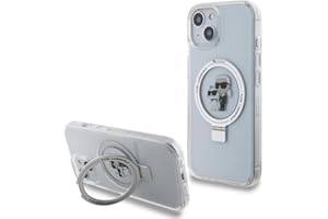 CG MOBILE Karl Lagerfeld Funda para teléfono móvil Compatible con Magsafe iPhone 15, Carcasa rígida B0CSLQSBX3 iPhone 15 Soporte de Anillo - K&C - Blanco