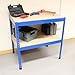 Produktbild Hardcastle 90cm Stahl-Werkbank mit 2 Regalen - blau