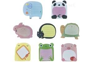 CRITIVE-SHOP Pastel Sticky Notes Set of 8 - Zoo Animals Cute Kids Sticky Notes - Pads per Pack - 20 Sheets per Pad - per Pack 8 Animals Inside - 80mm x 54 mm