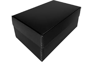 Lineco, Black Hinged Lid Photo Box 5.5"x7.75"x12" Archival and Acid-Free. Holds up to 1100 of 4x6 or 5x7 Pictures, Print, Art. Preserves Longevity, Documents, Craft, Cards