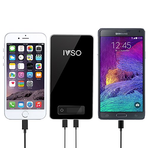 IVSO 20000mAh Ultra Kompakt Dual USB Portable Powerbank Ladegerät Externer Akku Li-Polymer-Akku für iPhone 6/6 Plus/6s/6s plus/5/4, iPad Air 2, iPod touch 6g,Galaxy tab s2 9.7/Galaxy tab s2 8.0/note 5,moto g3 2015,Android und Apple Geräte,Tablet-PCs,Schwarz - 6