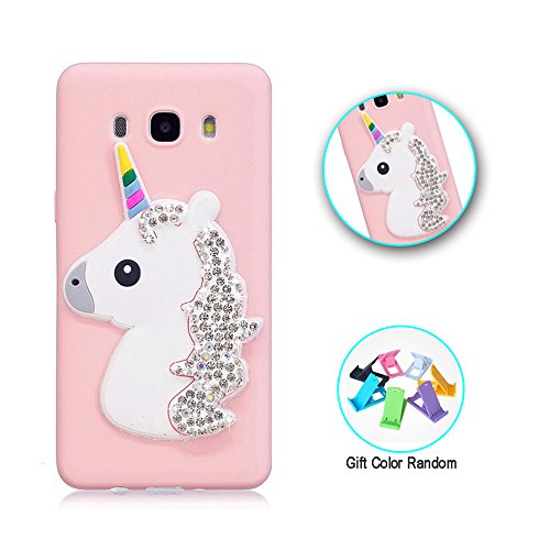 Funda de Silicona para el Samsung Galaxy J5 2016 SM-J510F  Silingsan Silicone Case Carcasa TPU Transparente Funda de Dise  o   nico Carcasa Flexible Suave Resistente a los Ara  azos Cover Funda Protectora Completa Absorci  n de Choque Case - Unicornio Rosado
