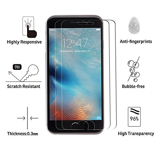 (2 Pack) iPhone 6s/6 Screen Protector with 0.3mm Thickness Ultra Thin Anti-scratch, L3 Tech Premium Tempered Glass Screen Protector (4.7 inch) for Apple iPhone 6s/6[Lifetime Warranty]