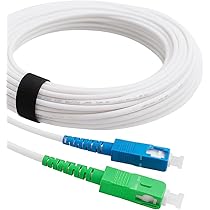 Cavo Fibra Ottica SC/APC A SC/UPC Simplex Monomodale 9/125&mu;m - 3 Metri, Compatibile Con Freebox Iliad E Free, Bianco
