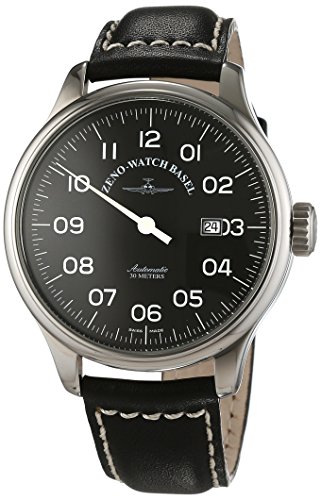 Zeno Watch Basel Herren-Armbanduhr XL Oversized Analog Automatik Leder 8554UNO-pol-a1 Zeno Watch Basel Herren-Armbanduhr XL Oversized Analog Automatik Leder 8554UNO-pol-a1