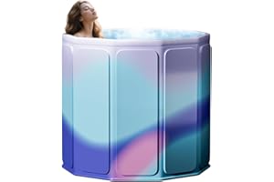 Shilanmei Ice Bath Tub 70 * 66cm Foldable Bathtub Portable Shower Soaking Bath Plunge Pool 5-Layer Insulation