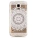 Produktbild KSHOP TPU Silikon Hülle für Samsung Galaxy S5 Handyhülle Schale Etui Protective Case Cover dünn mit Drucken Muster - indisches Heilige Blume Mandala Weiß