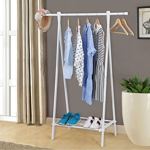 Songmics Metall Kleiderständer Garderobenständer Standgarderobe Höhe 150 cm, Weiß LLR11W - 2