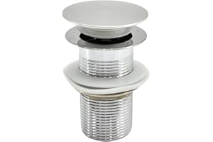 H&B STORE Chrome Pop-Up Sink Basin Sink Waste Slotted Pop-Up Click Clack Sprung without Overflow for Bathroom Sink.