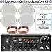 Price comparison product image Bluetooth Ceiling Music Kit - PRO Amplifier & 4x Low Profile Ceiling Speakers - Stereo HiFi Wireless Background Sound System - Café, Restaurant, Home Cinema, Pub, Shop