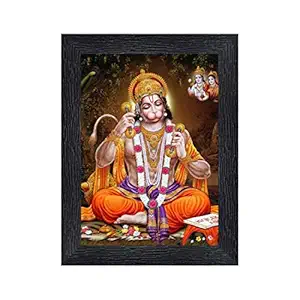 PnF Hanuman Religious Wood Photo Frames with Acrylic Sheet (Glass) for Worship/Pooja(photoframe,Multicolour,8x6inch)-20187
