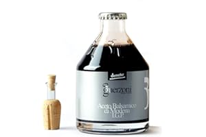 Aceto Balsamico di Modena igp GUERZONI - Serie Argento – Mediamente Denso - Biologico, Biodinamico (Demeter), Vegano, Vegetariano, senza OGM – Acidità 6% - 1 Bottiglia da 250 ml Incluso Tappo Dosatore