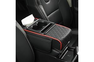 YOUNING Armlehnenbox für Fahrzeuge Universal Auto Armlehnen Auflage PU Leder Car Armrest Box Pad mit Organizer Taschen Auto Mittelkonsole Pad Auto Armlehne Box Polster Mittelkonsole Abdeckung (Schwarz#)