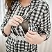 Bearsland Women's Plaids & Checks cotton Maternity Nursing pajamas Set White UK Size 14-16