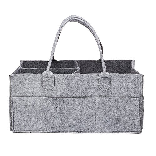 Kinxor Baby Diaper Caddy - Bhome Portable Diaper Storage Caddy organizer con scomparti, cameretta contenitori intercambiabili e auto per pannolini e salviette, pannolini per mamma, grande, grigio