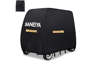 SANEIYA Mobility Scooter Covers for Outside Storage, 420D Oxford Fabric Scooter Rain Cover Waterproof, Elastic Strap and Reflective Strips, 3 Buckles with Storage Bag (144 * 68 * 99cm)