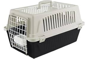 Ferplast Trasportino Gatto, Trasportino Cane Taglia Piccola, Cani e Gatti max 5 Kg, Tetto Apribile, con Cuscino e Ciotola inclusi 32,5 x 48 x h 29 cm, ATLAS 10 OPEN Trasportino Rigido,