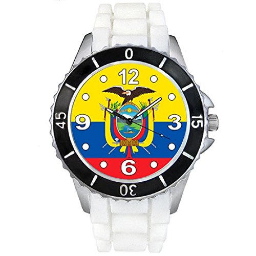 Ecuador Lnder Flaggen Uhr Unisex Erwachsene mit Silikonarmband Ecuador Lnder Flaggen Uhr Unisex Erwachsene mit Silikonarmband