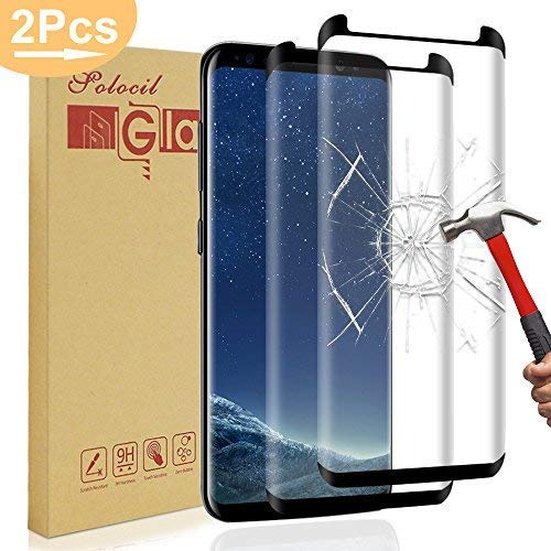 Solocil [Lot de 2 Galaxy S8 Plus Protection d'écran, 3D-Curved Protection d'écran en Verre trempé pour Samsung Galaxy S8 Plus, Anti-Traces Bubble Gratuit HD Film Protecteur d'écran