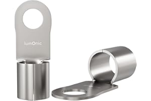 Lumonic 10x cosses à sertir nues 30-50mm² I cosses à sertir M8 non isolées I cosses M8, cosse tubulaire 30mm2 50mm2 œillets annulaires, connecteur à sertir