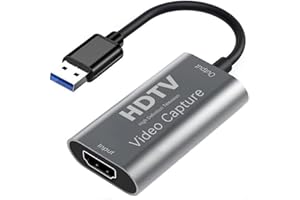 RUOVXWU HDMI Capture Card 4K HDMI to USB Audio Video Capture Cards 1080P@60HZ Practical Compact Game Capture Card Grabber for Live Broadcasts Conference Rooms Video Recording for Windows Linux Mac OS System