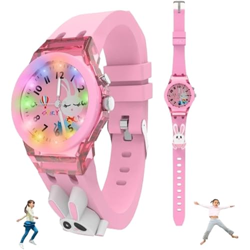 SPIKY Analog Watch for Kids | 3D Cartoon | 7 Multicolor LED Luminous Lights with Silicone Strap | Unisex Best Birthday Gift | Analogue Wrist Watches for Boys & Girls | Age 3-10 yrs